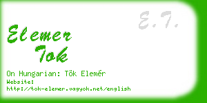 elemer tok business card